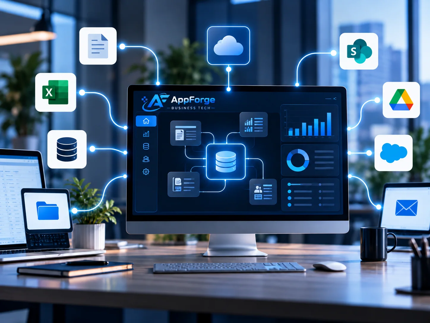 Linked business data sources and systems